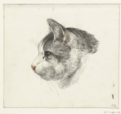 左に猫の頭 作： Jean Bernard