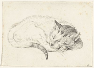 丸まって寝ている猫 作： Jean Bernard