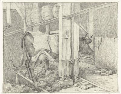 毛布で立っている牛 作： Jean Bernard