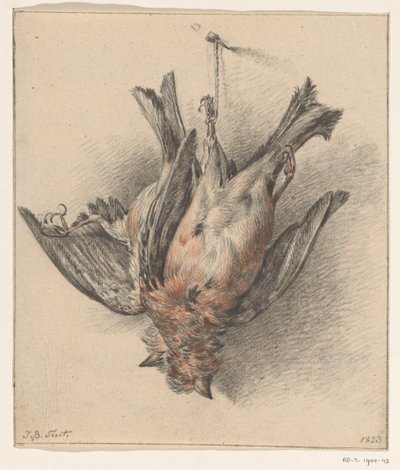 ひもにぶら下がっている 2 羽の死んだ鳥 作： Jean Bernard