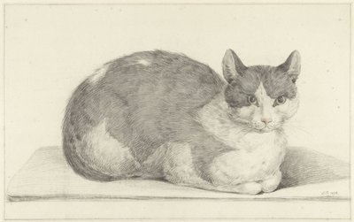 座っている猫、右へ 作： Jean Bernard