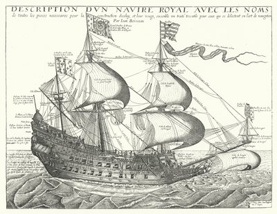フランス軍艦、c1657 作： Jean Boisseau