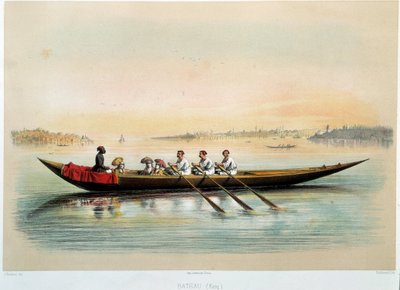 オスマン帝国「コンスタンティノープルの船」ジャン・ブロンデシ（1826-1888）の水彩画 作： Jean Brindesi