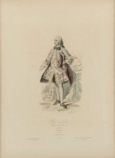パリのファッション: ルイ 15 世の治世 (手描きの彫刻) 作： Jean Charles (1800 79) Pauquet