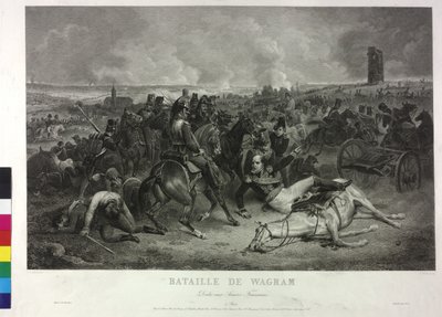 1809年7月5日と6日のヴァグラムの戦いにおいて（銅版画） 作： Jean Charles (after) Langlois