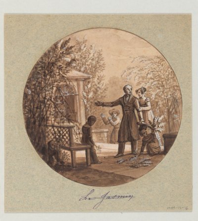 Service de la Culture des Fleurs (Cultivation of Flowers Service) の彩色磁器プレート Le Jasmin (ジャスミン) のデザイン 作： Jean Charles Develly