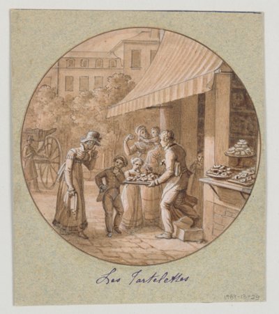 Service des Objets de Desserts (デザート サービス) のための塗装磁器プレート、Les Tartelettes (小さなタルト) のデザイン 作： Jean Charles Develly