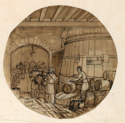 Sevres Industrial Arts Serviceの醸造所インテリア、磁器プレートのデザイン 作： Jean Charles Develly