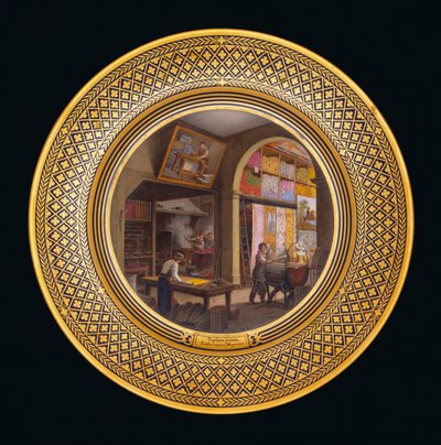 壁の壁画、実験室、店、c.1820-35 作： Jean Charles Develly