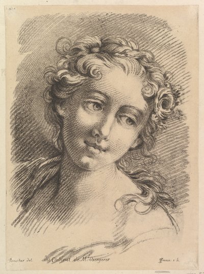 女性の頭、1748-69 作： Jean Charles François