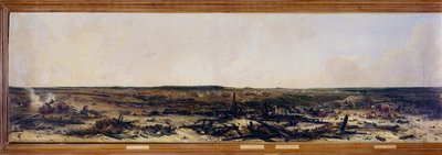 ロシアのキャンペーン。"Panorama of the Battle of Moscova on 7/09/1812".ナポレオン1世ボナパルト（1769-1821）のフランス軍と、ミハイル・ゴレニチェフ・クトゥーゾフ（Golenishchev 作： Jean Charles Langlois