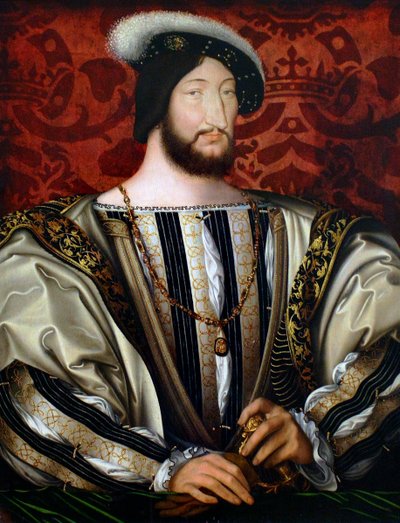 フランシス1世の肖像1494〜1547年、フランス国王、ブルターニュ公、プロヴァンス伯、1530年頃 作： Jean Clouet