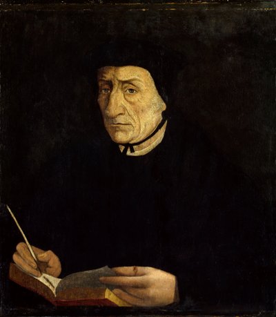 フランスのヒューマニスト、ギヨーム・ブデ（Budee）（Budaeus）（1467-1540）の肖像。ジャン・クルエ（1485 - 1541）による絵画 Ec.Fr. (h s/b 0.34 x 0.31)。ヴェルサイユ。ヴェルサイユ宮殿美術館。 作： Jean Clouet