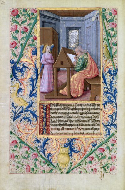 ラットさんQvI126 f.97v聖マタイ、ルイドルレアンの時間の書、1469 作： Jean Colombe