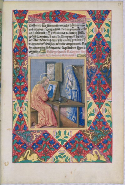 ラットさんQvI126 f.99聖ルカ、ルイドルレアンの時間の書、1469年から聖母マリアを描いた 作： Jean Colombe