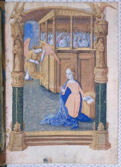 ラットさんQvI126 fol.12v受胎告知、「ルイドルレアンの時間の書」から、1490 作： Jean Colombe