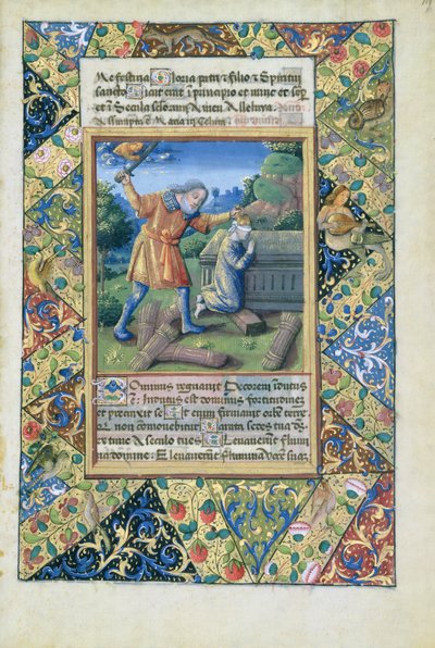 ラットさんQvI126 fol.19アイザックの犠牲、ルイ・ドルレアンの時間の帳、1490 作： Jean Colombe
