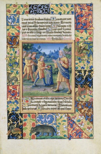 ラットさんQvI126 fol.21ジョセフ兄弟がジョセフが死んだという父親の証拠を示す、ルイ・ドルレアンの時間集、1490 作： Jean Colombe