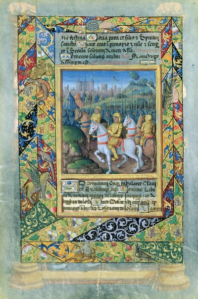 ラットさんQvI126 fol.28vイスラエル人の軍隊、ルイドルレアンの時間集、1490年 作： Jean Colombe