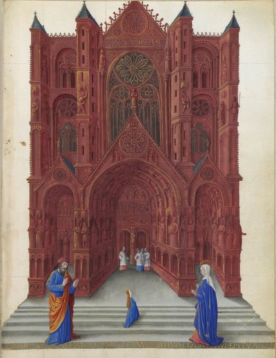 ベリー公爵の豊かな日々 - エルサレム神殿における聖母マリアの奉納 folio 137r 作： Jean Colombe