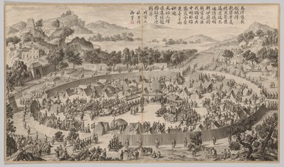 酋長ウーシェ降伏都市: 西部地域の反乱鎮圧の戦闘シーンから, 皇帝の詩で 作： Jean Damascene Sallusti