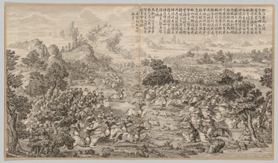 Heluo Heshiでの勝利：反乱の激怒の戦いのシーンから...、c。 1765-1774。 作： Jean Denis Attiret