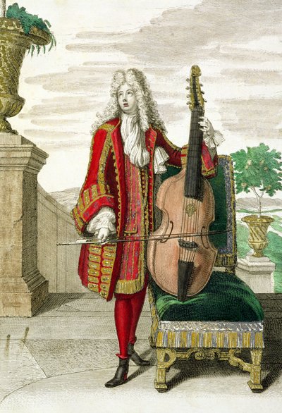 チェロを弾く紳士、1688〜90年に出版 作： Jean Dieu de Saint Jean