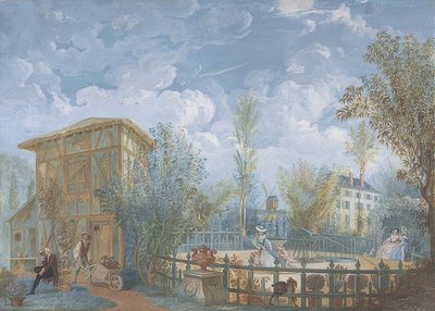 庭の人々。 1784 作： Jean Démosthène Dugourc