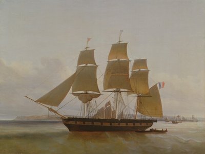 ルアーブルの港にある3つのマストボート、1846年 作： Jean Dominique Drouin
