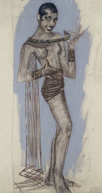 ジョセフィン・ベーカー-重要なラッカーパネルのマケット、1927年頃（紙に鉛筆） 作： Jean Dunand