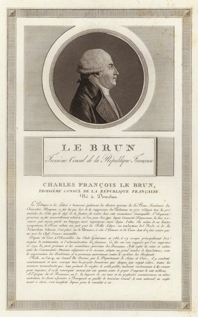 プレザンス公爵、シャルル・フランソワ・レブルンの肖像 作： Jean Duplessi Bertaux
