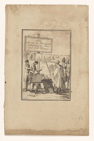 版画商の屋台 Suite des cris des marchands ambulants de Paris (オブジェクトのシリーズ タイトル) 作： Jean Duplessis Bertaux