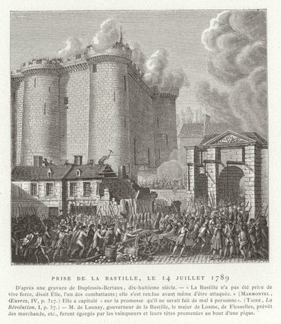 バスティーユの嵐、パリ、フランス革命、1789年7月14日 作： Jean Duplessis Bertaux