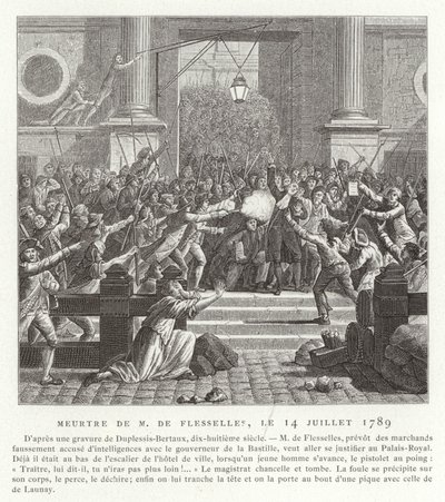 ジャックドフレッセルの殺害、フランス革命、1789年7月14日 作： Jean Duplessis Bertaux