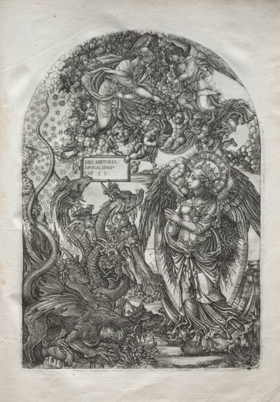 黙示録：聖ミカエルとドラゴン、1546-1556年。 作： Jean Duvet