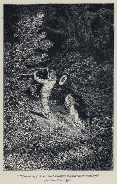 "彼らの前には、最も美しいブラックベリーが素晴らしい量で育っていた"(彫刻) 作： Jean Edouard Dargent