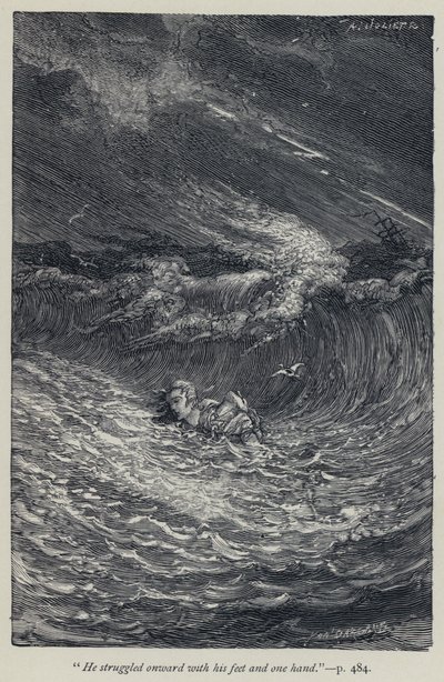 "He struggled on on one hand"(彫刻) 作： Jean Edouard Dargent