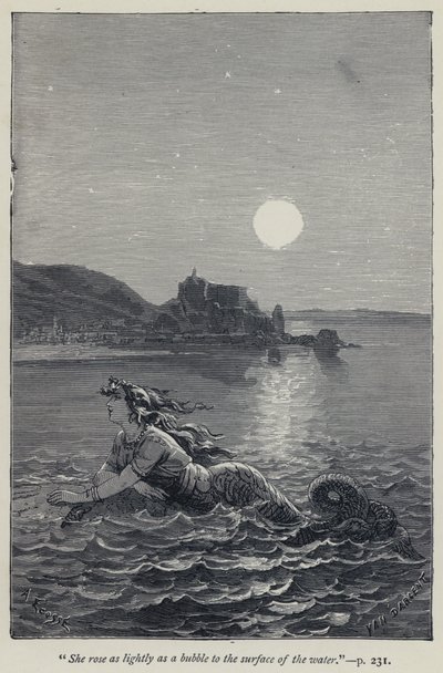 "She rose as lightly as a bubble to the surface of the water" (e.g. engraving) 作： Jean Edouard Dargent