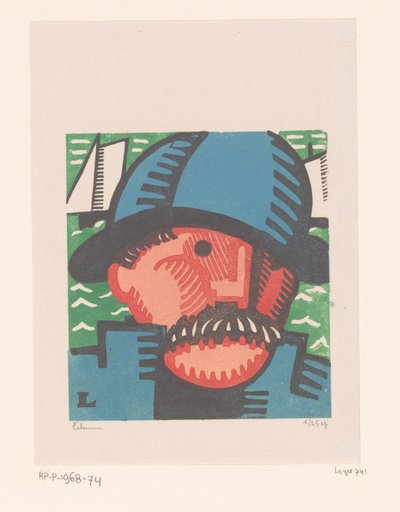 口ひげを生やした漁師の頭 ヴューの不運 作： Jean Emile Laboureur (signed by artist)