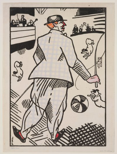 犬を連れたピエロ (Le Clown aux Chiens) 作： Jean Emile Laboureur