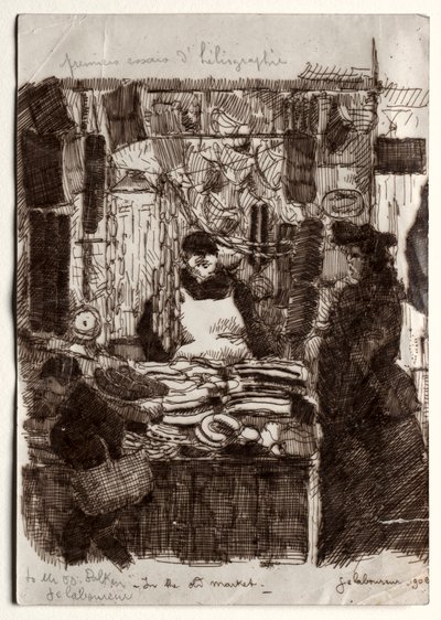 オールドマーケットにて 作： Jean Emile Laboureur