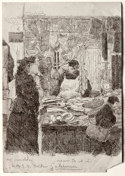 オールドマーケットにて 作： Jean Emile Laboureur