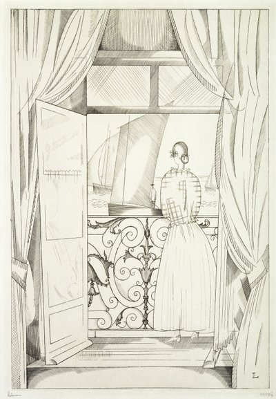海の上のバルコニー;海のバルコニー 作： Jean Emile Laboureur