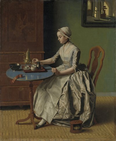 朝食時のオランダの少女、1756年頃（キャンバスに油彩） 作： Jean Étienne Liotard