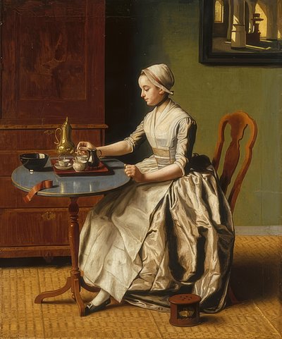 チョコレートガール（LaChocolatière）。 1745年頃 作： Jean Étienne Liotard