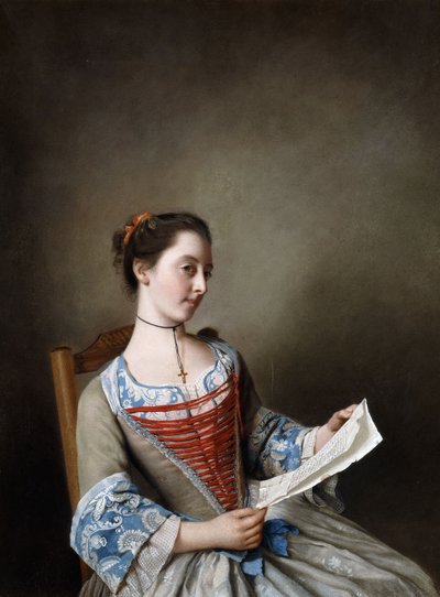 ラベルリセウス：リゾネーズ農民の衣装を着たミススザンナルイスの肖像画 作： Jean Étienne Liotard