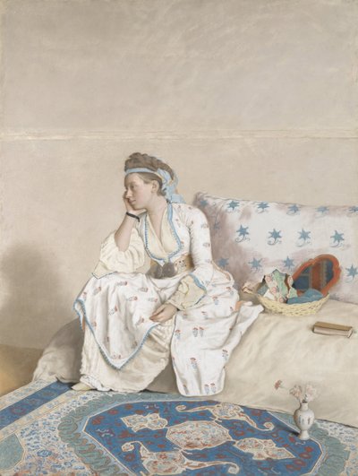画家の妻マリー・ファルグ トルコの衣装を着た芸術家の妻、マリー・ファルグの肖像 作： Jean Étienne Liotard