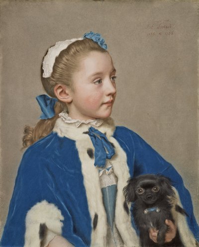 マリア・フレデリケ・ファン・リーデの肖像-7歳のアスローン 作： Jean Étienne Liotard