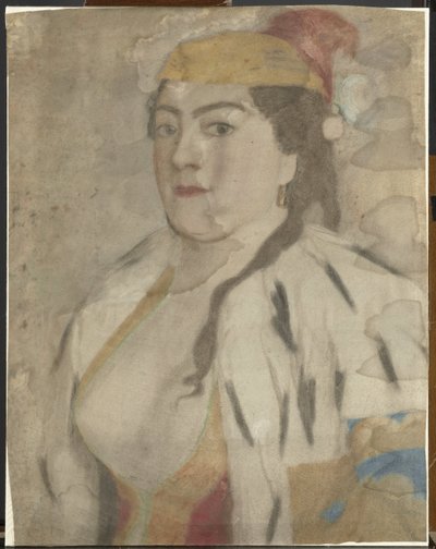 イスタンブール出身の見知らぬ女性の肖像 作： Jean Étienne Liotard
