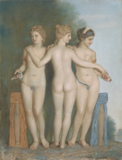 三美神、ローマのボルゲーゼ美術館のアンティーク大理石グループにちなんで 作： Jean Étienne Liotard